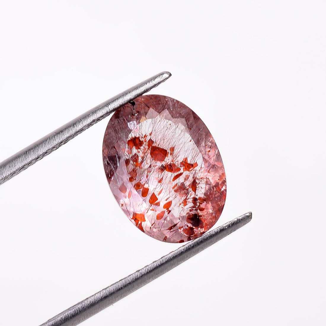 natural elestial quartz oval shape cut stone loose gemstone