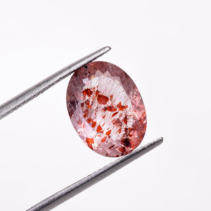 natural elestial quartz oval shape cut stone loose gemstone