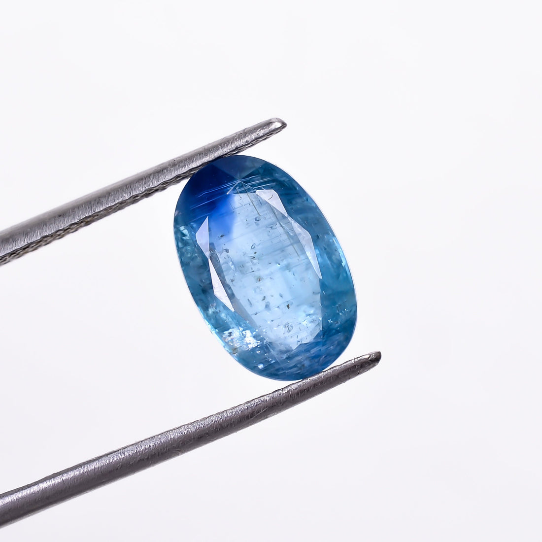 natural blue kyanite oval shape cut stone loose gemstone