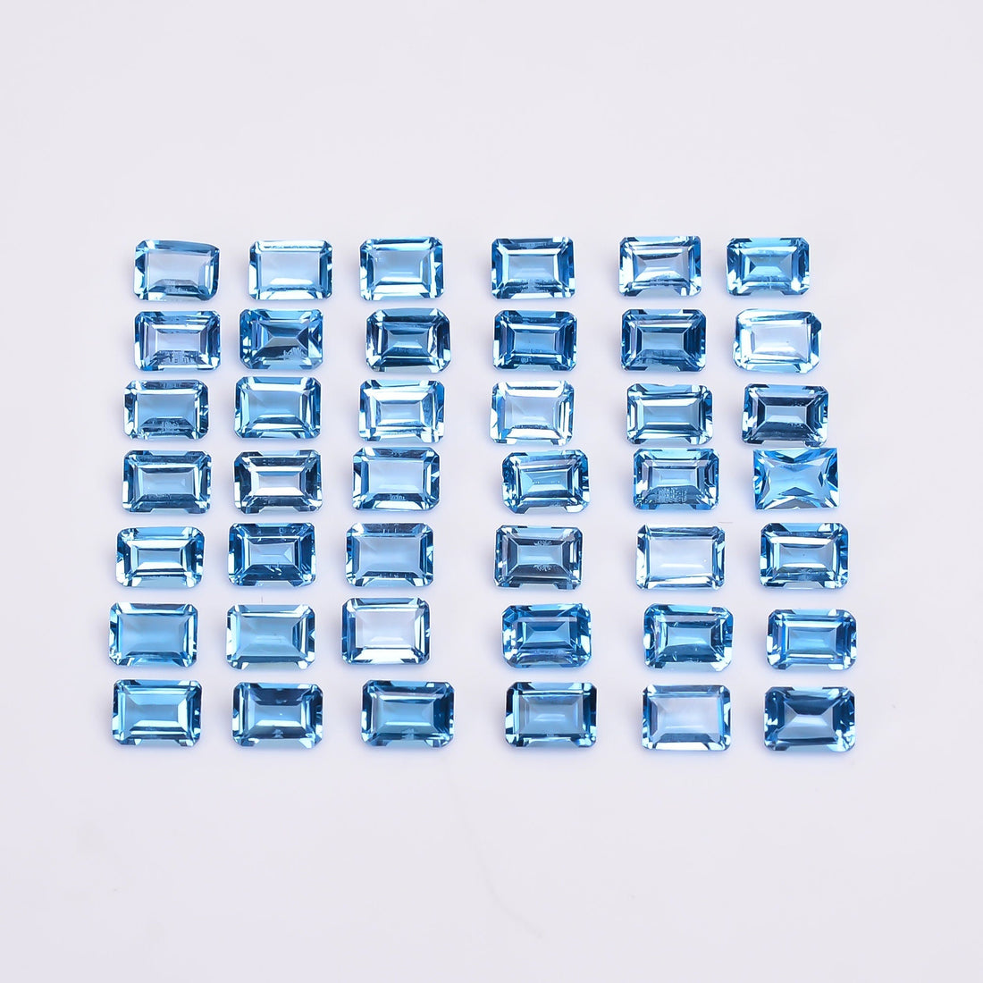 natural swiss blue topaz radiant shape cut stone loose gemstone lot