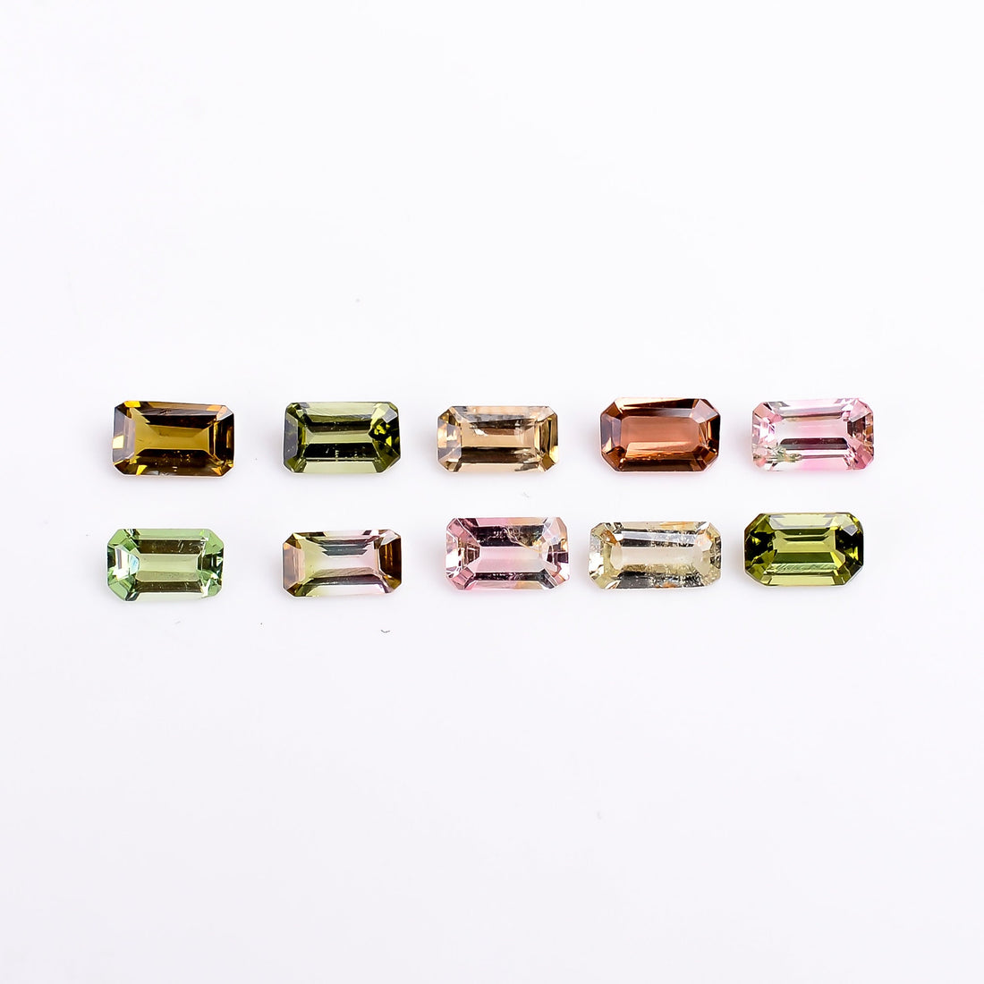 multi tourmaline radiant shape cut stone natural loose gemstone 10 pcs
