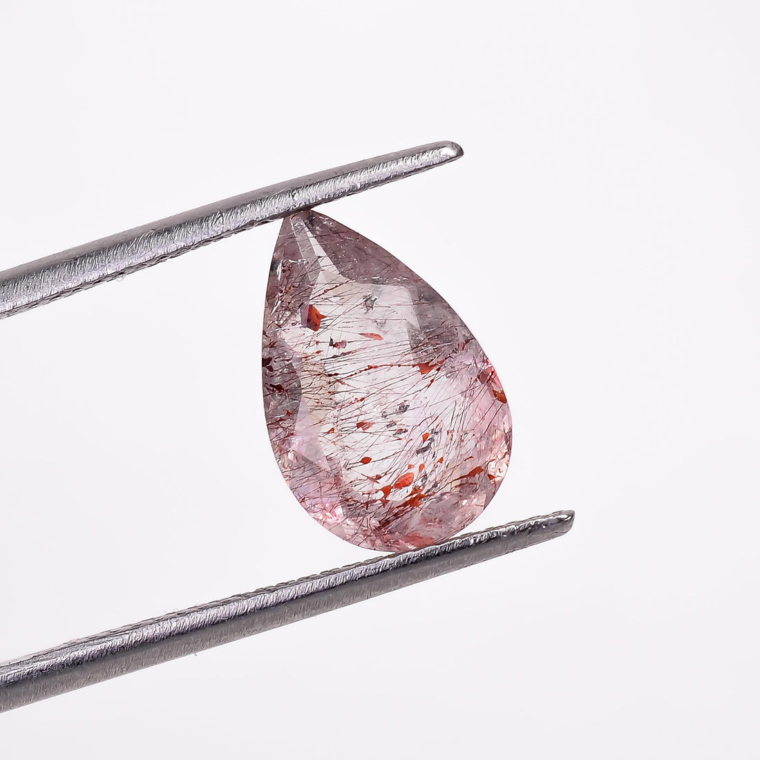 natural elestial quartz pear shape cut stone loose gemstone