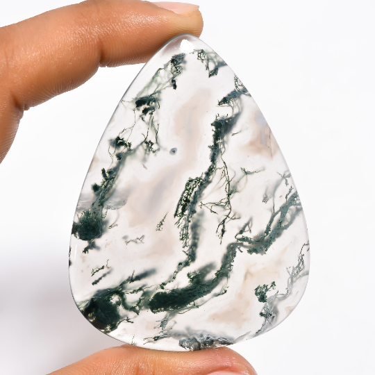 Moss Agate Gemstone Pear Shape