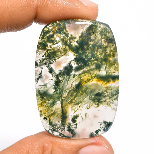 Moss Agate Gemstone Radiant Shape