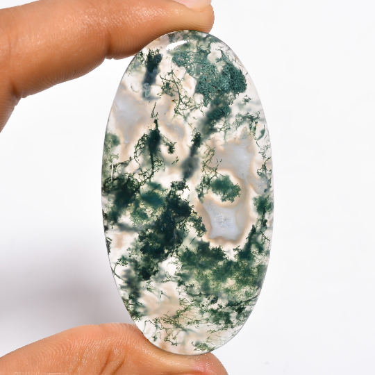 Moss Agate Gemstone Oval Shape