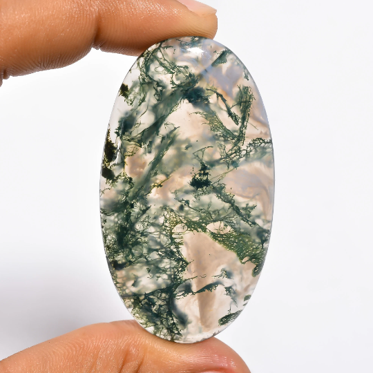 Moss Agate Gemstone Oval Shape