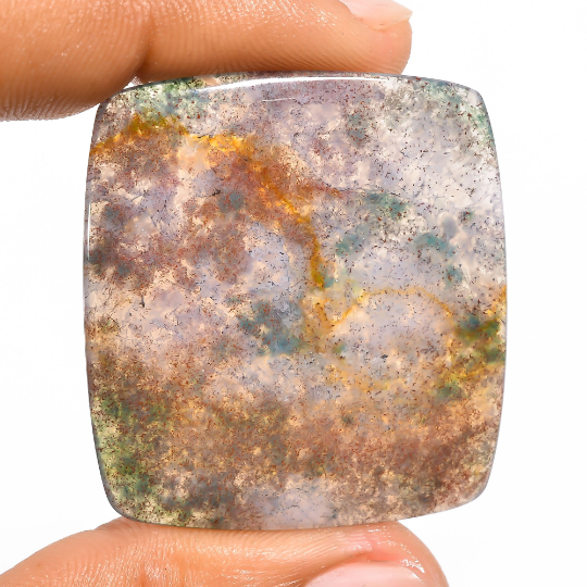 Moss Agate Gemstone Radiant Shape Natural