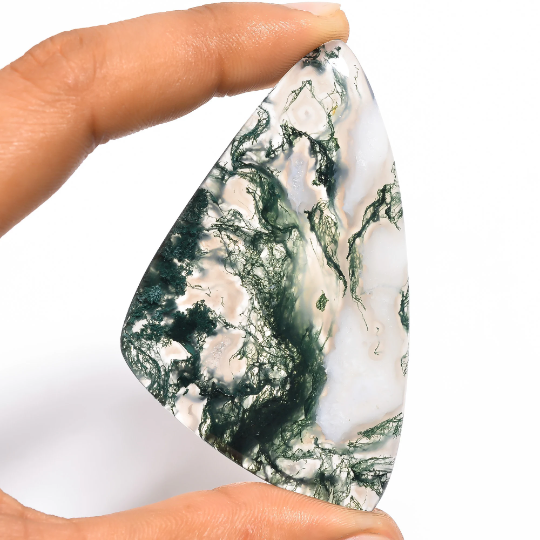 Moss Agate Gemstone Pear Shape