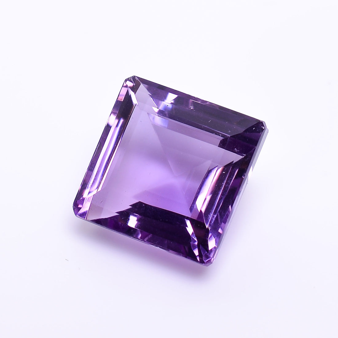 natural amethyst square shape facit cut stone non heated loose gemstone