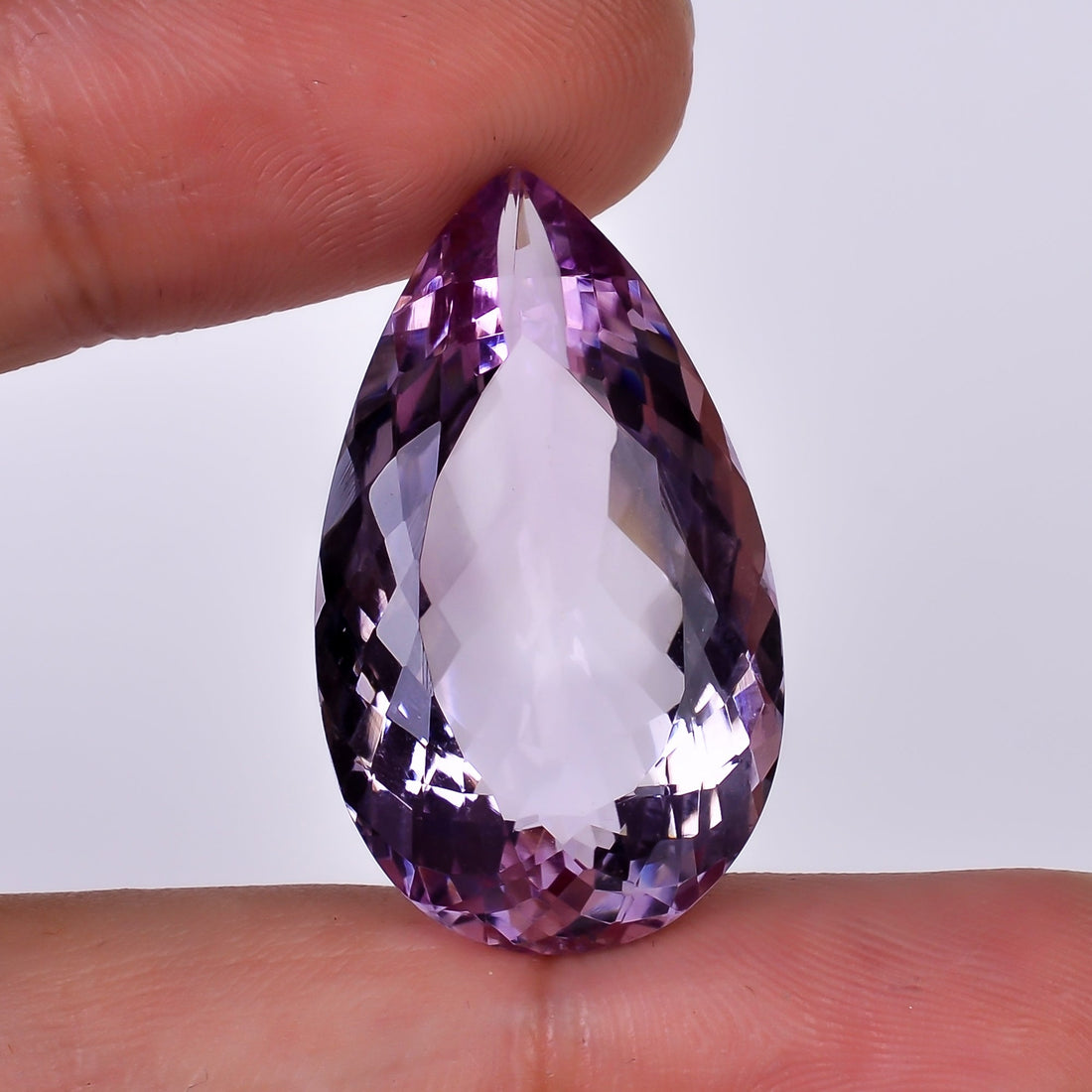 natural amethyst pear shape facit cut stone loose gemstone