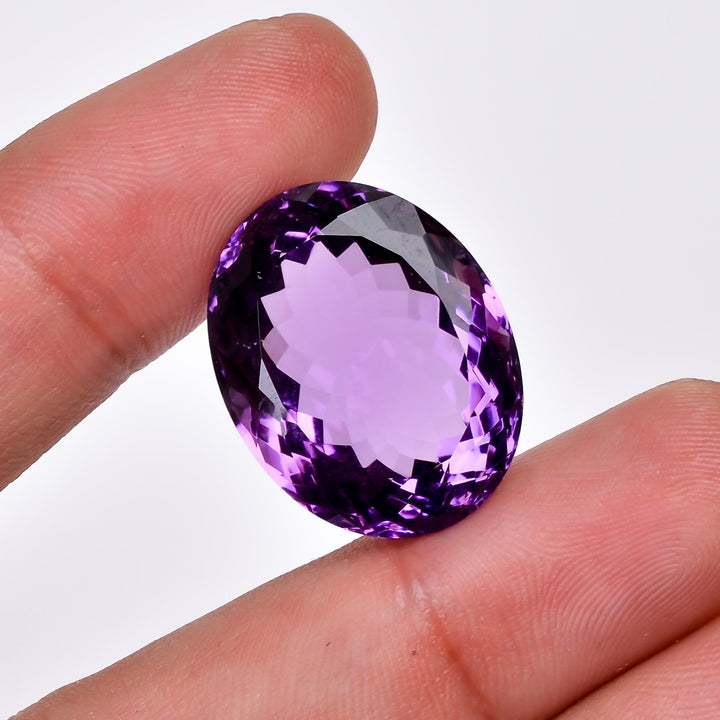 natural amethyst oval shape cut stone loose gemstone