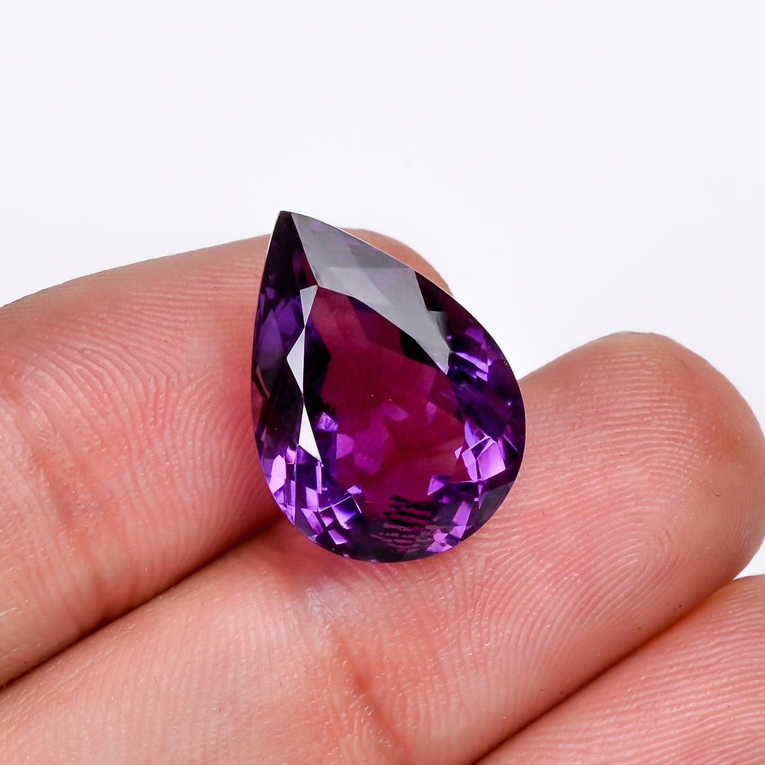 natural amethyst pear shape cut stone loose gemstone