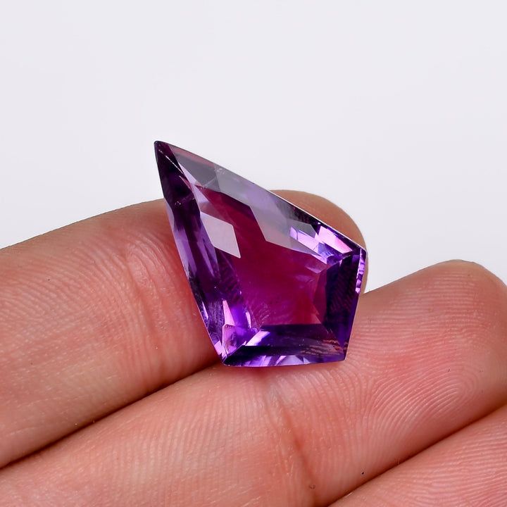 natural amethyst shield shape faceted loose gemstone
