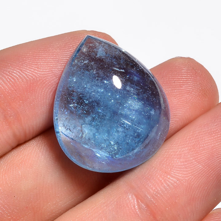 natural aquamarine pear shape cabochon loose gemstone