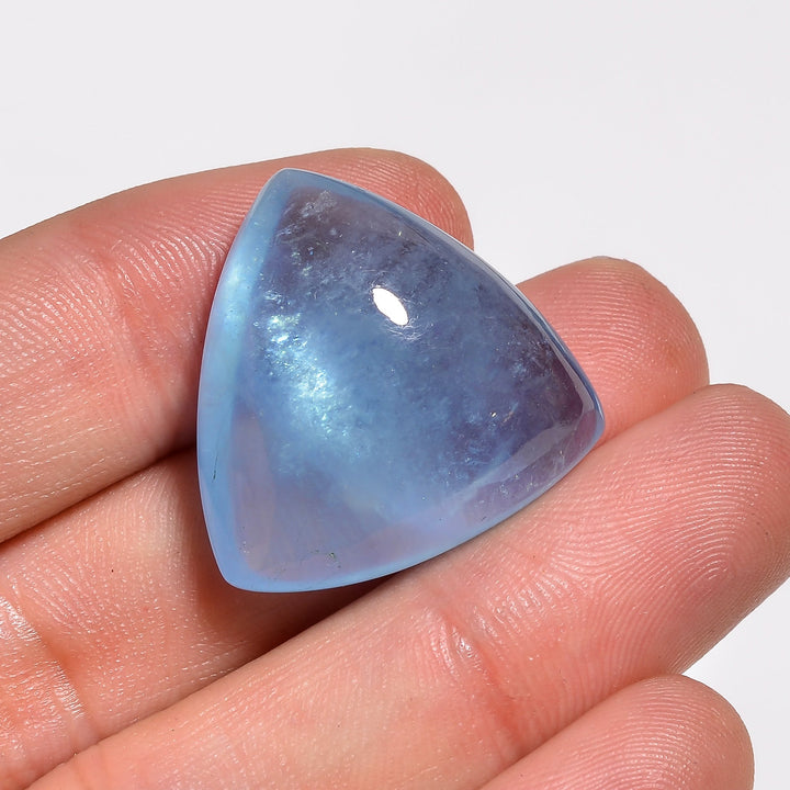 natural aquamarine trillion shape cabochon loose gemstone