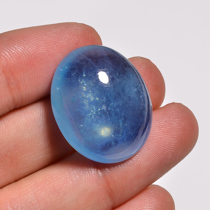 natural aquamarine oval shape cabochon loose gemstone