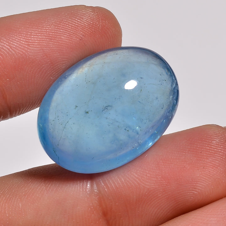 natural aquamarine oval shape cabochon loose gemstone
