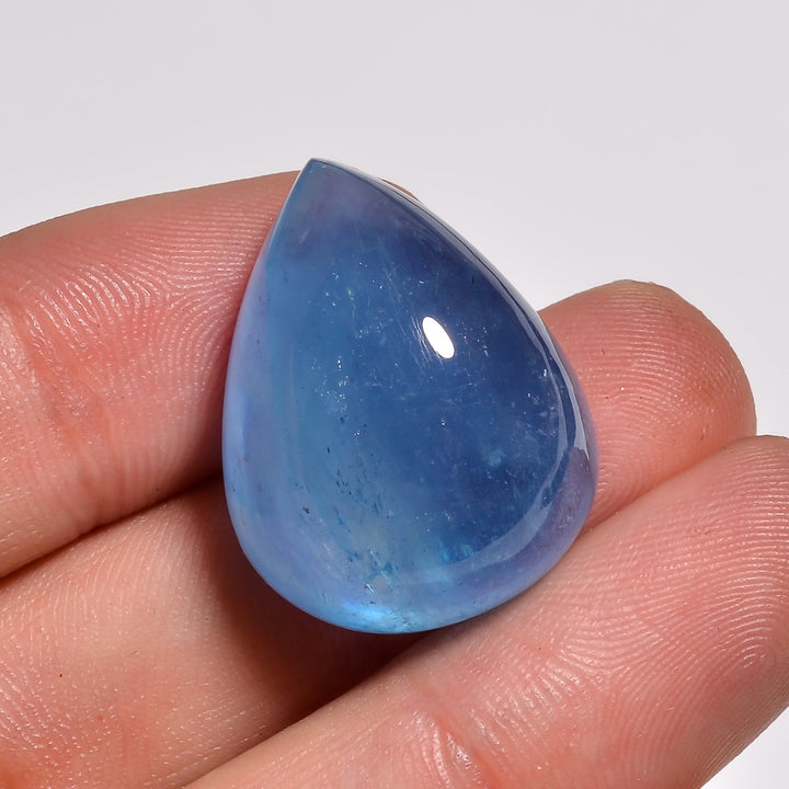 natural aquamarine pear shape cabochon loose gemstone