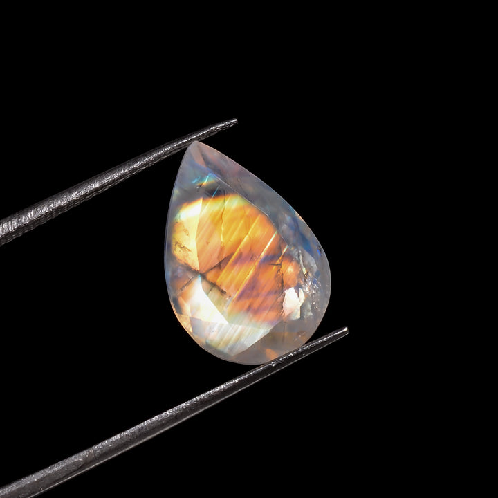 rainbow moonstone pear shape cut stone loose gemstone