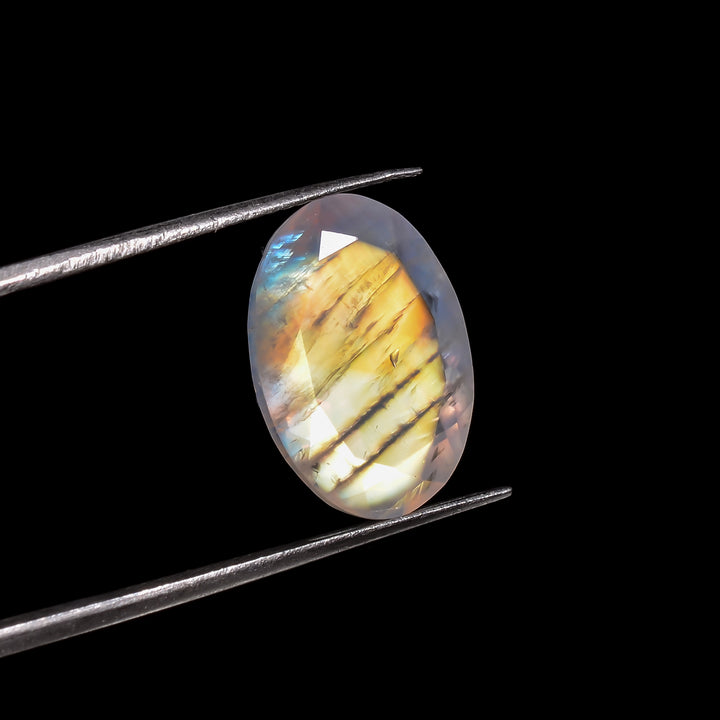 rainbow moonstone oval shape cut stone loose gemstone