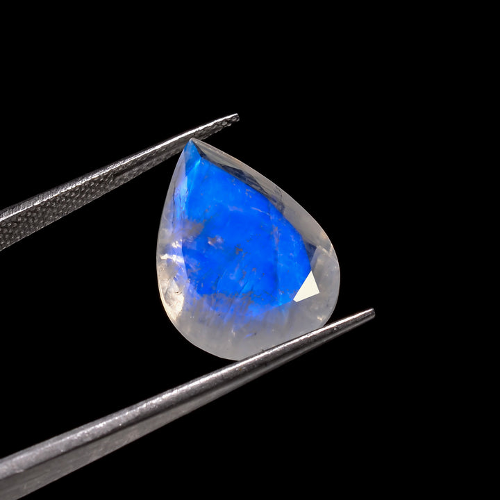 high flash blue moonstone pear shape cut stone loose gemstone