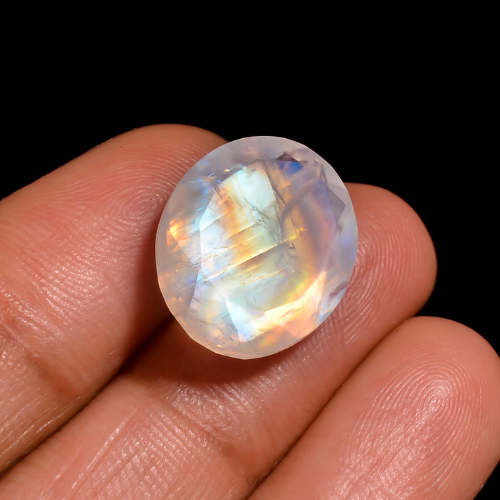 rainbow moonstone oval shape cut stone loose gemstone