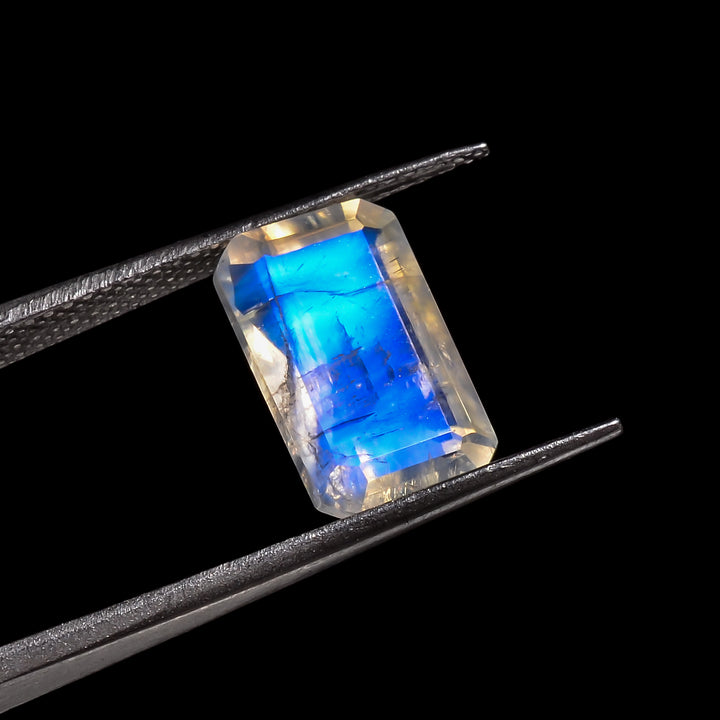 blue twilight mirror moonstone radiant shape cut stone loose gemstone