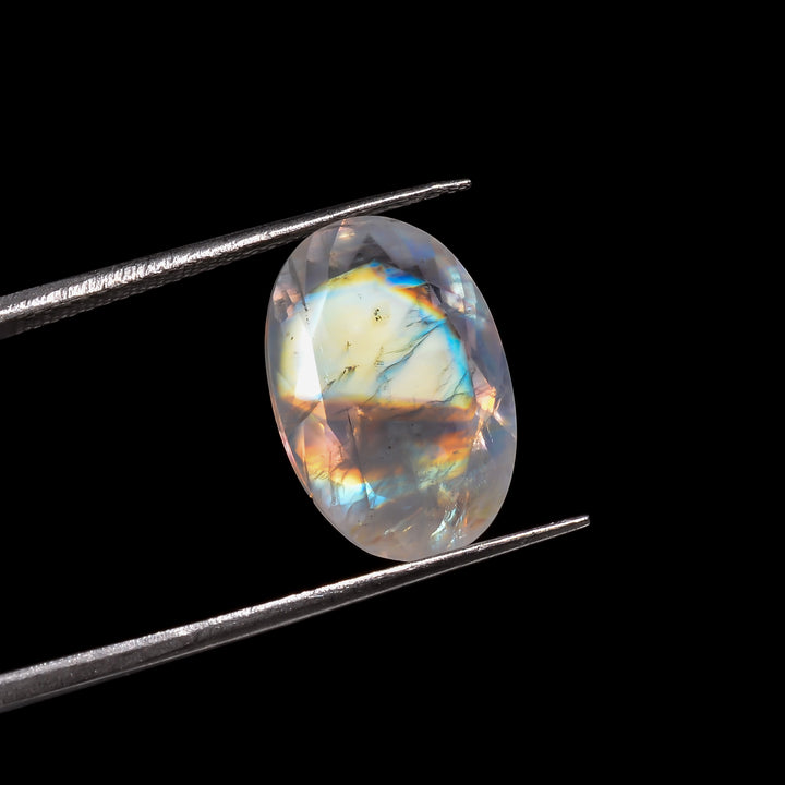 rainbow moonstone oval shape cut stone loose gemstone