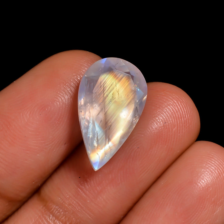 sunset flash moonstone pear shape cut stone loose gemstone
