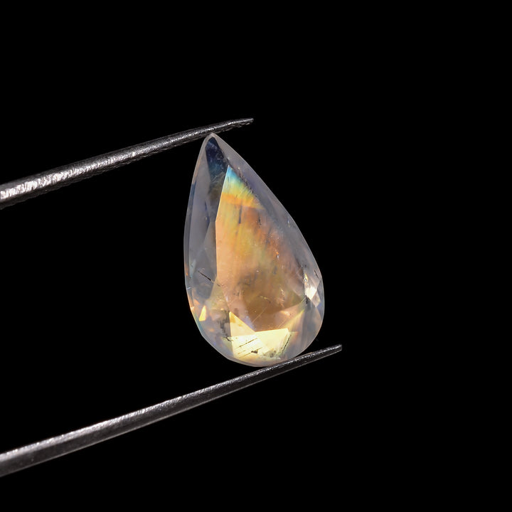 sunset flash moonstone pear shape cut stone loose gemstone