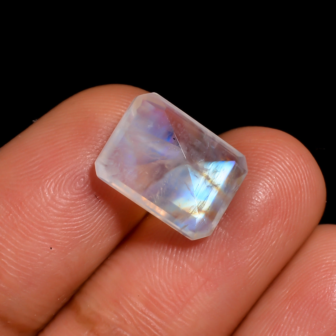 celestial ice moonstone radiant shape cut stone loose gemstone