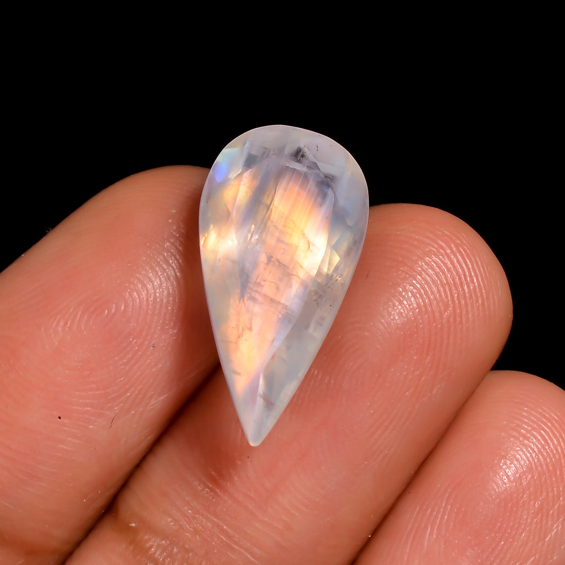 honey glow moonstone pear shape cut stone loose gemstone