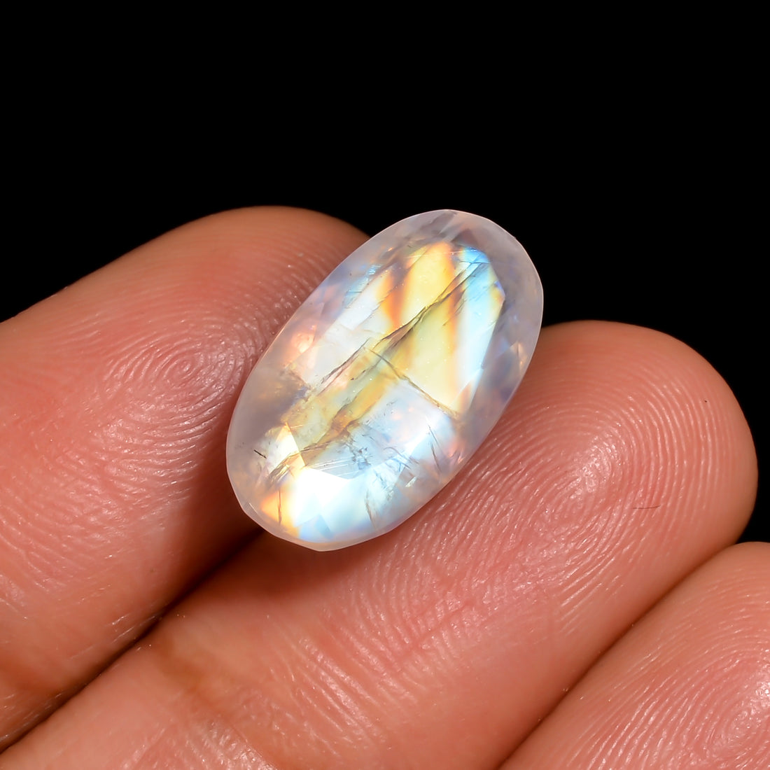 dragonfire aurora moonstone oval shape cut stone loose gemstone