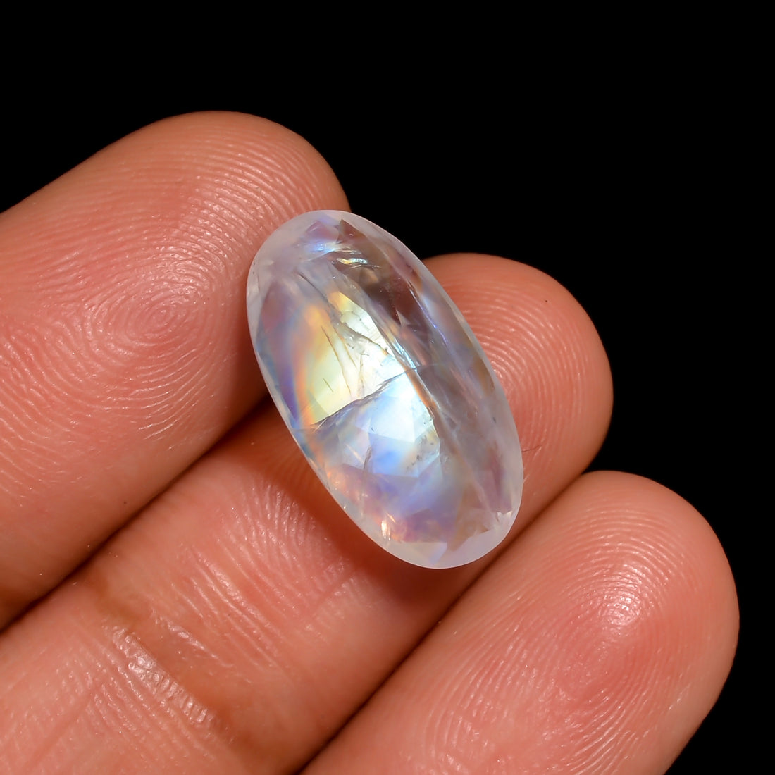 dragonfire aurora moonstone oval shape cut stone loose gemstone