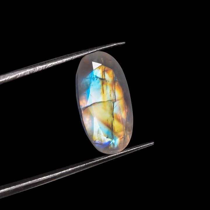 dragonfire aurora moonstone oval shape cut stone loose gemstone