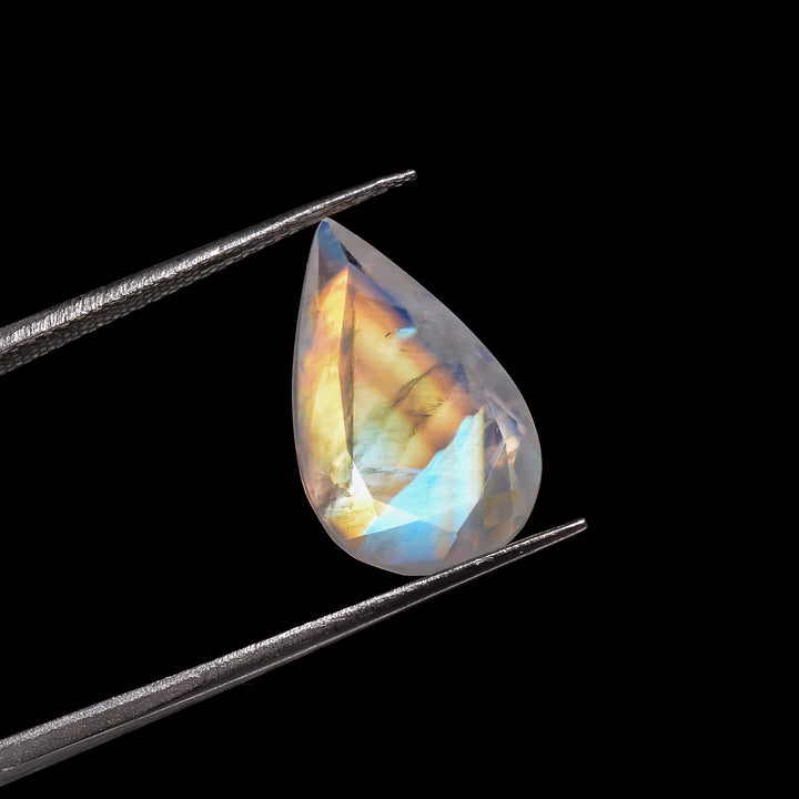 solar tide moonstone pear shape cut stone loose gemstone