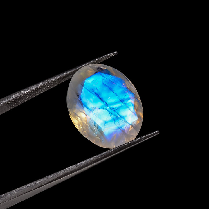 lightning sky moonstone oval shape cut stone loose gemstone
