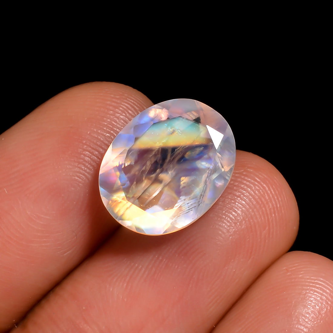 dark star moonstone oval shape cut stone loose gemstone