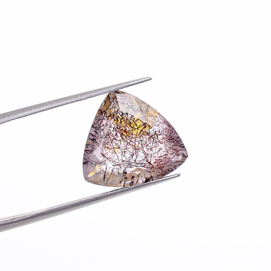 elestial hematite quartz trillion shape cut stone loose gemstone