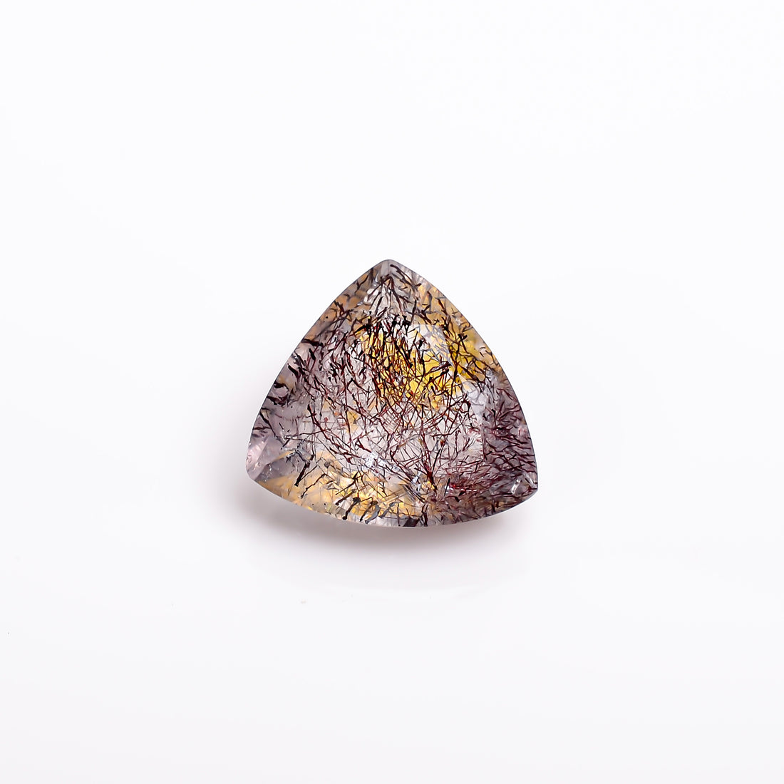 elestial hematite quartz trillion shape cut stone loose gemstone