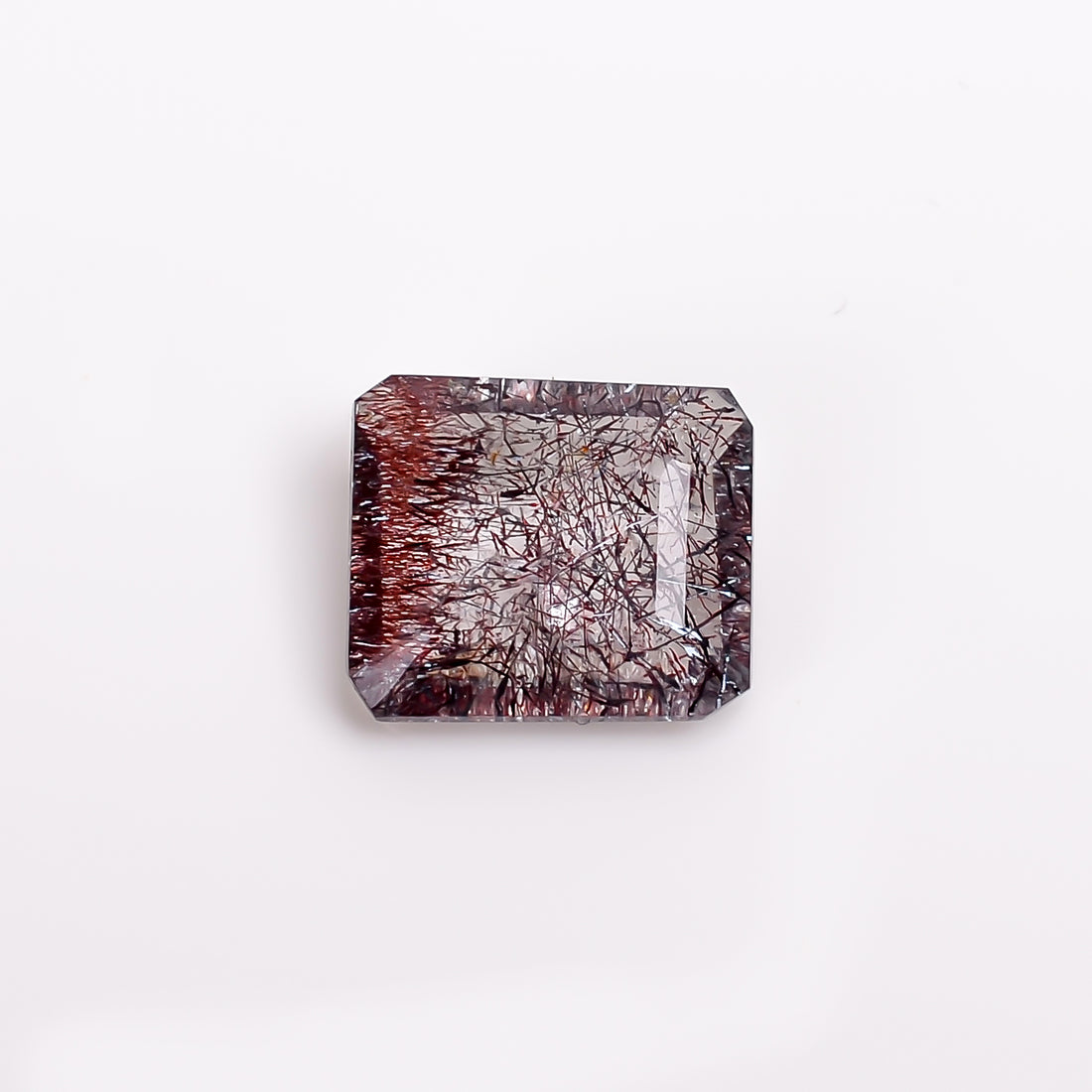 elestial hematite quartz radiant shape cut stone loose gemstone