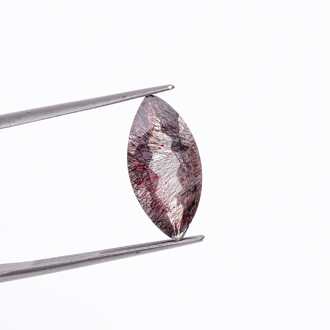 elestial hematite quartz marquise shape cut stone loose gemstone