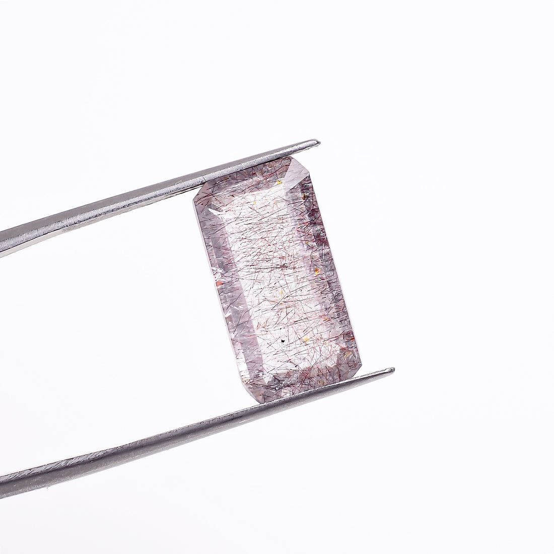 elestial hematite quartz radiant shape cut stone loose gemstone