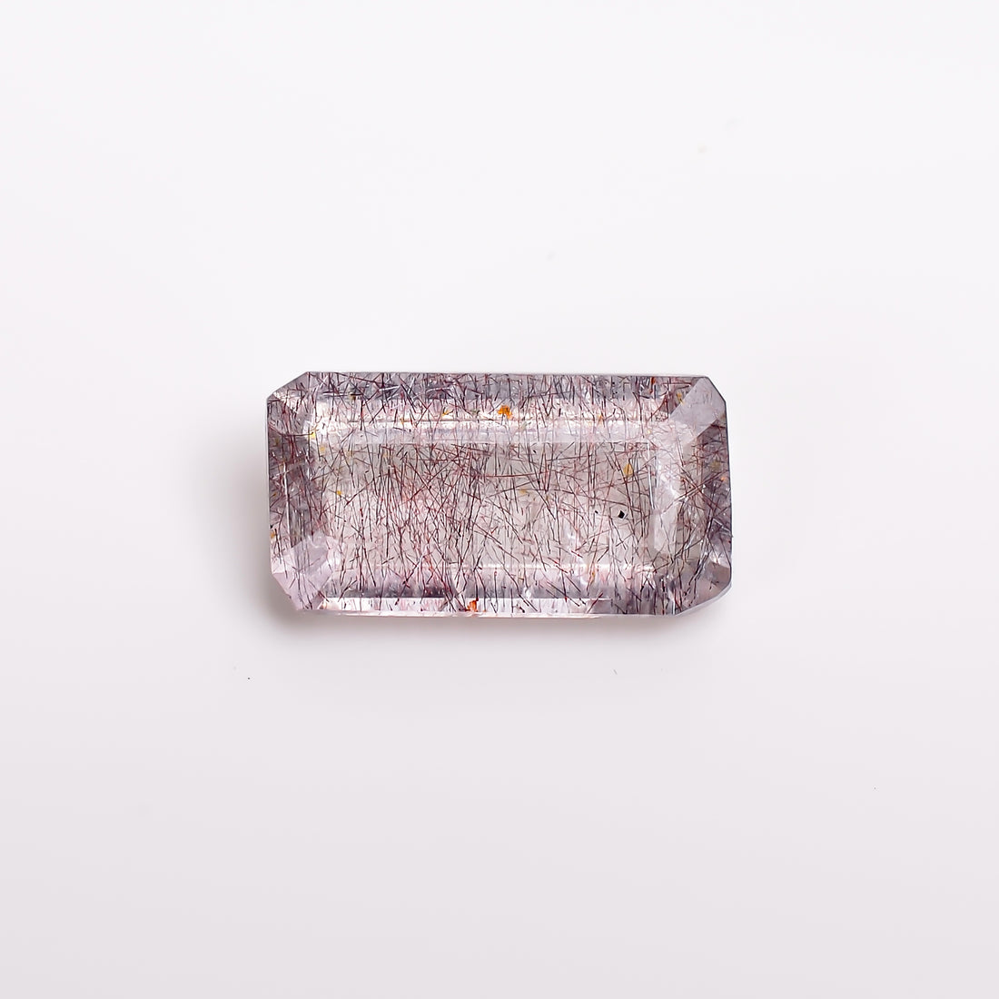 elestial hematite quartz radiant shape cut stone loose gemstone