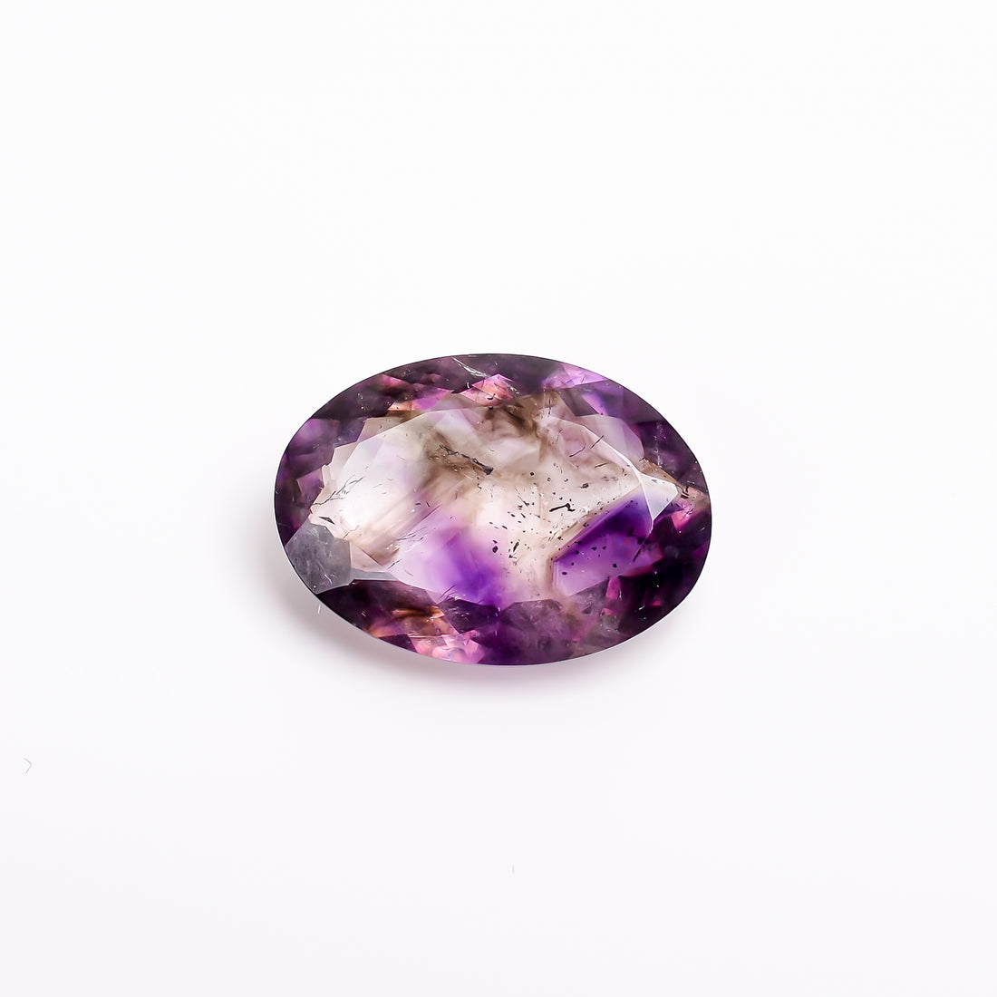 elestial hematite quartz oval shape cut stone loose gemstone