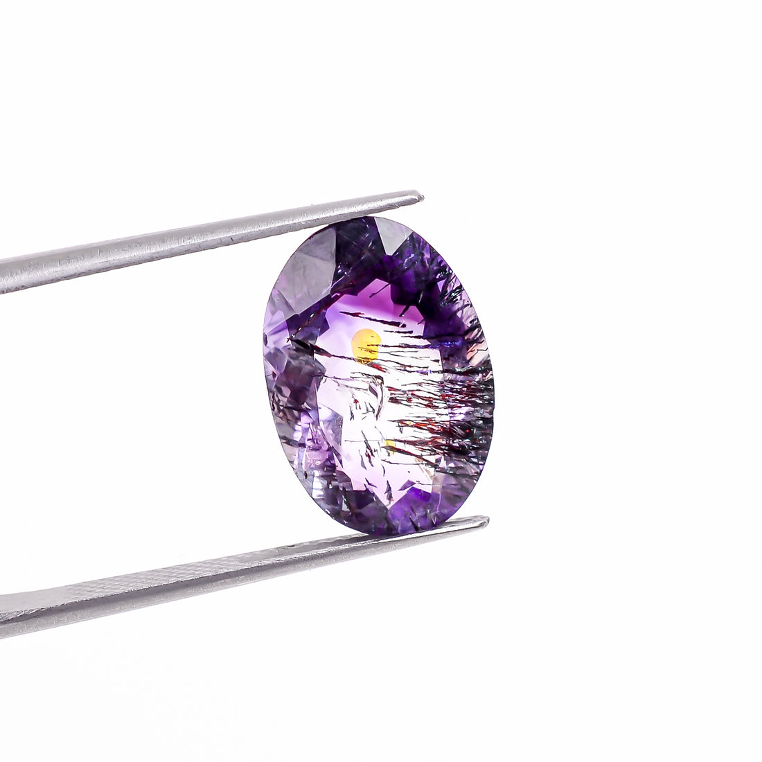 elestial hematite quartz oval shape cut stone loose gemstone