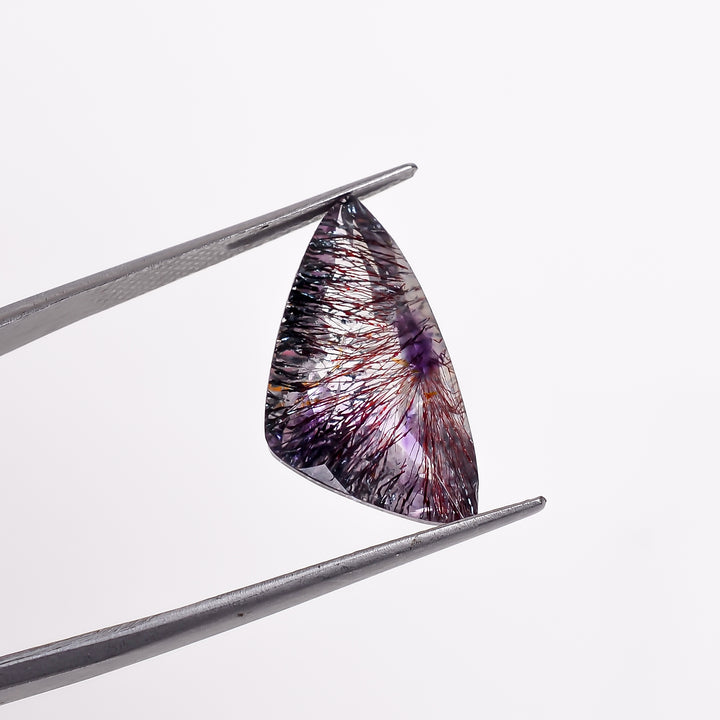 elestial hematite quartz fancy shape cut stone loose gemstone