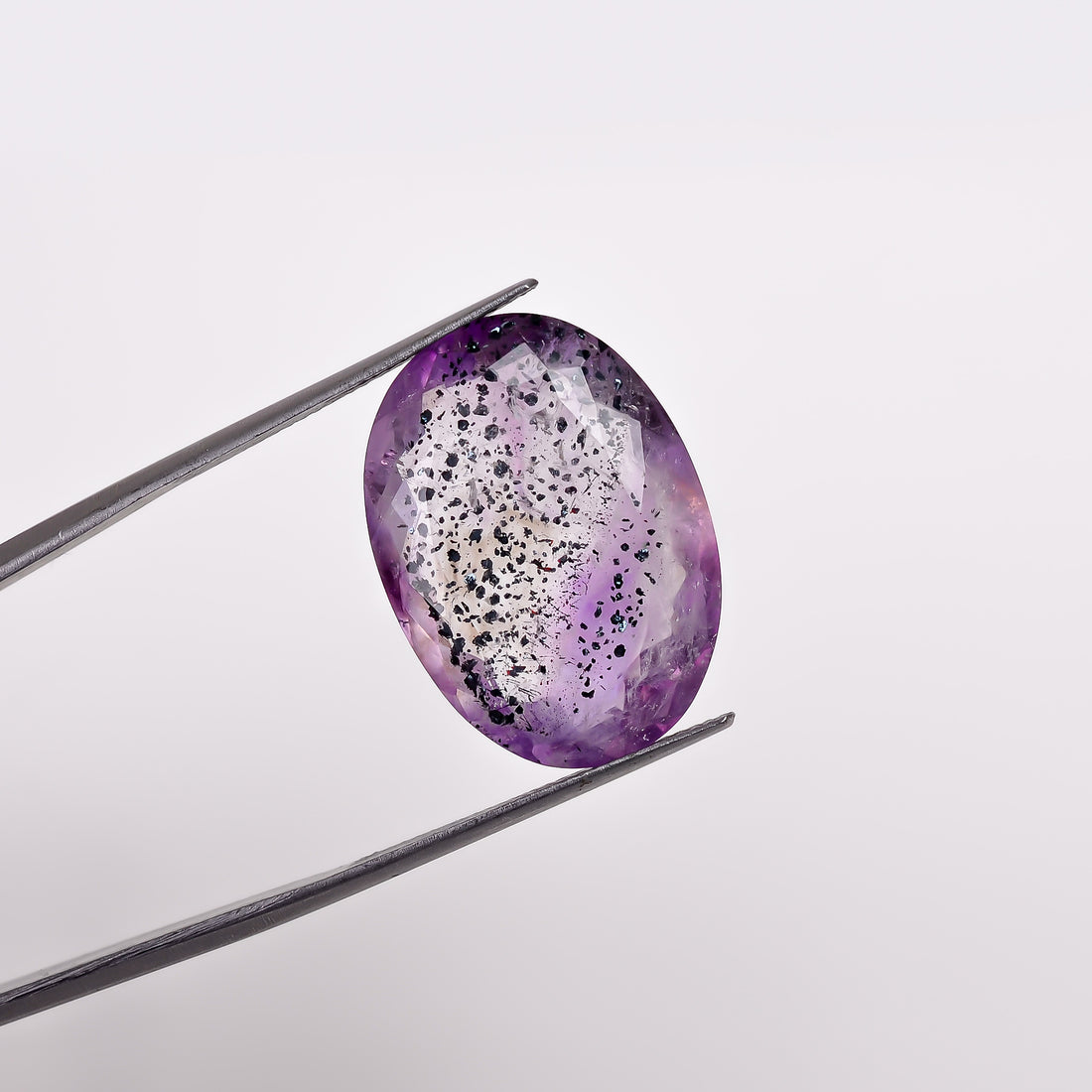 elestial hematite quartz oval shape cut stone loose gemstone