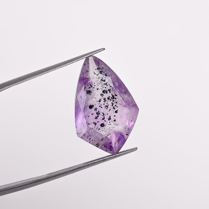 elestial hematite quartz shield shape cut stone loose gemstone