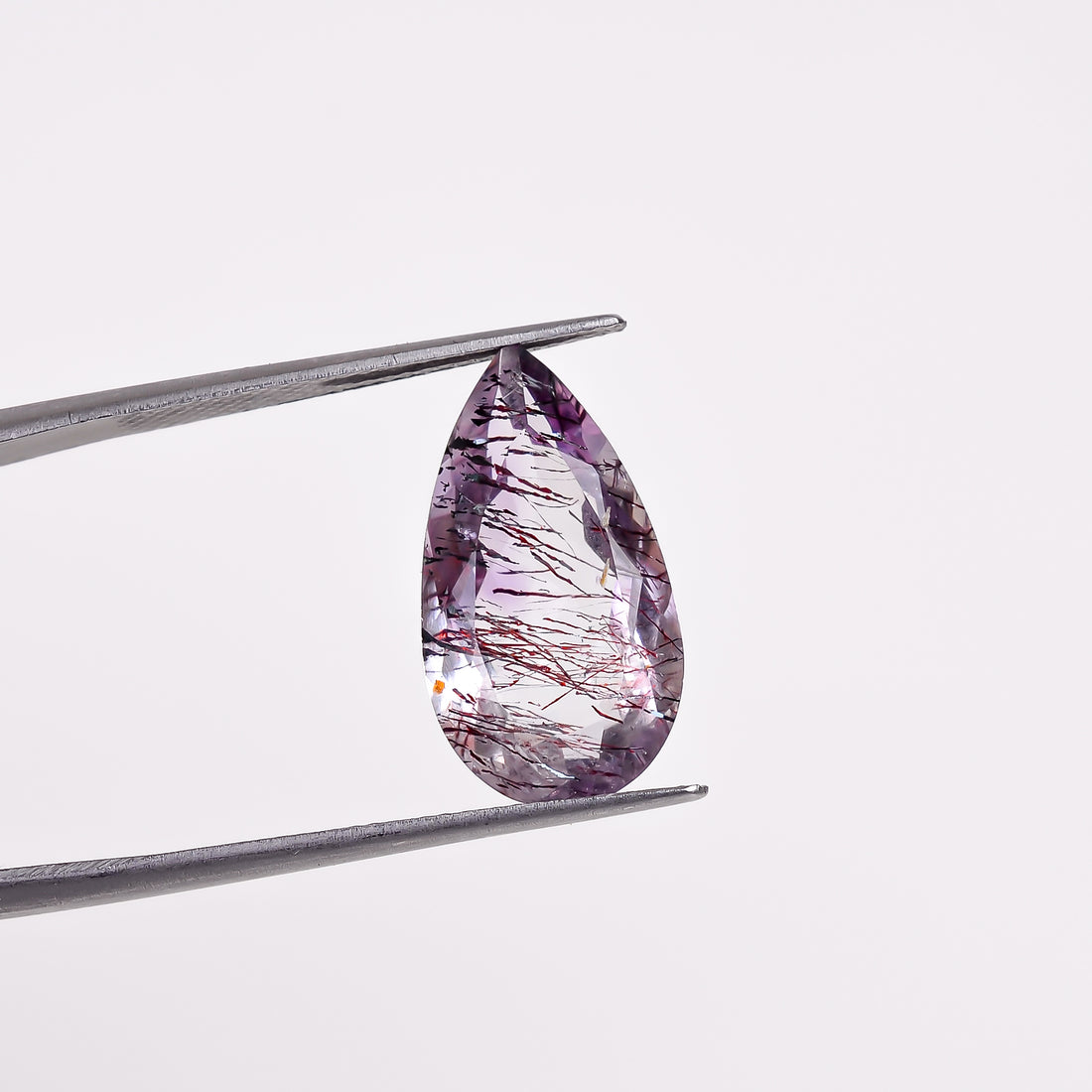 elestial hematite quartz pear shape cut stone loose gemstone